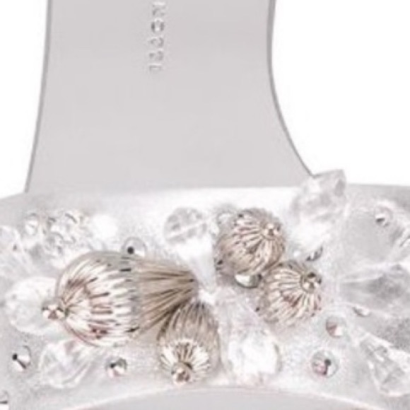 giuseppe zanotti BNIB silver jeweled flat slides - Picture 8 of 9